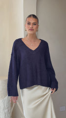 Silas Knit Top - Navy