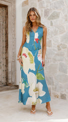Brianne Linen Vest - Blue Orchid
