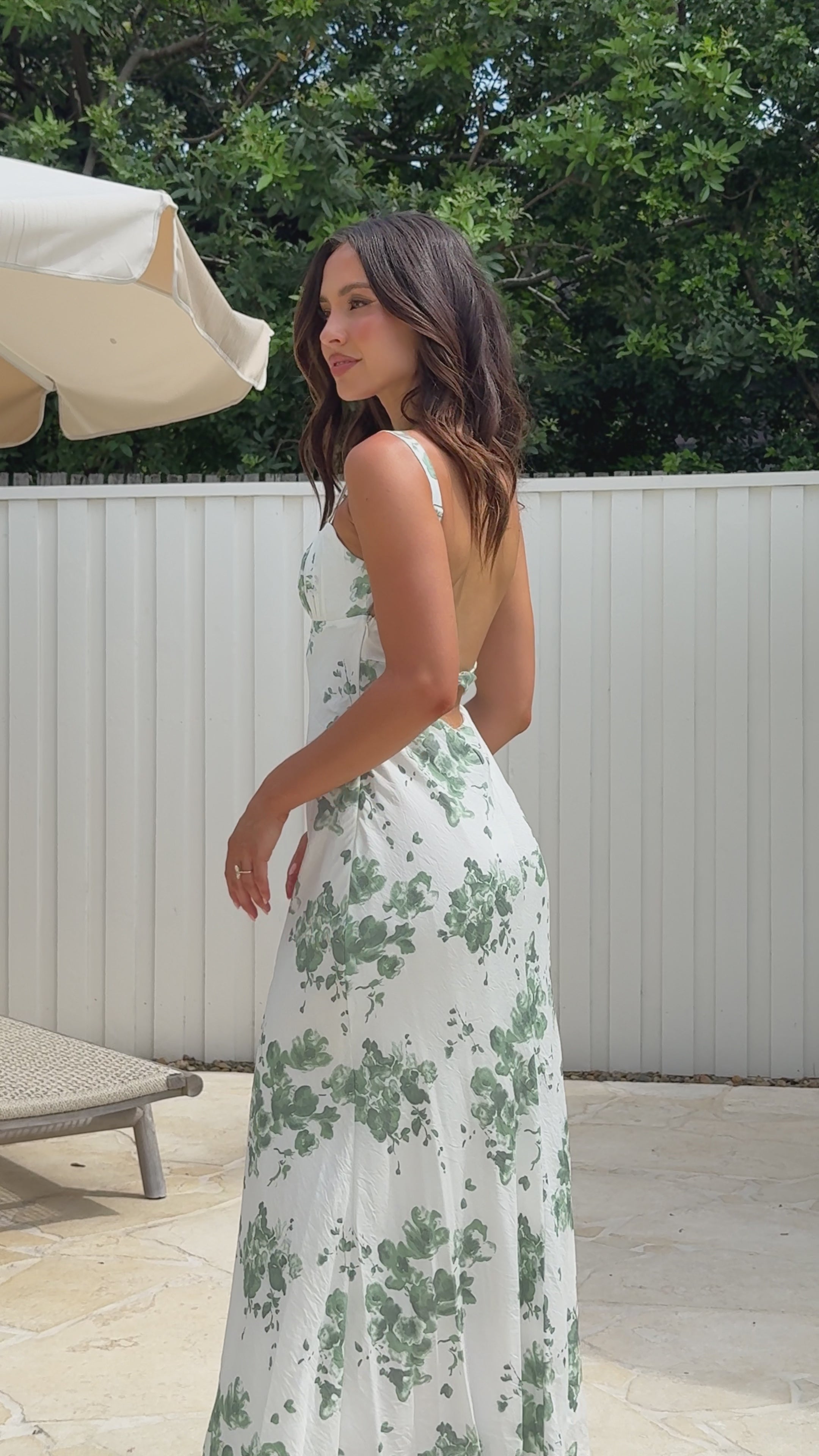 Margo Midi Dress - Green Floral