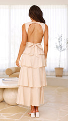Anastasia Backless Maxi Dress - Oat