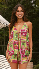 Octavia Shorts - Aloha Lime