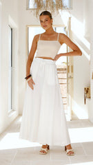 Avery Wide Leg Pants - White