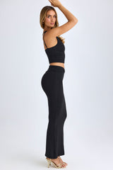 Lena-Modal Twist-Front Maxi Skirt in Black