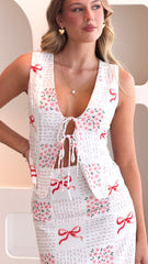 Daria Tie Front Top - Sweet Bow Pink