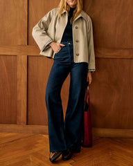 Khaki  Contrasting Pocket Jacket