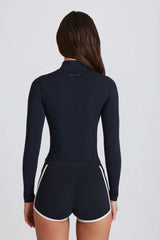Soft Active Zip-Up Jacket in Black