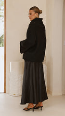 Darina Bias Cut Maxi Skirt - Black