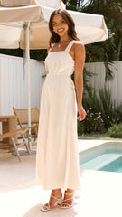 Zavory Maxi Dress - Oat / White