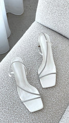 Kaye Heels - White Diamante