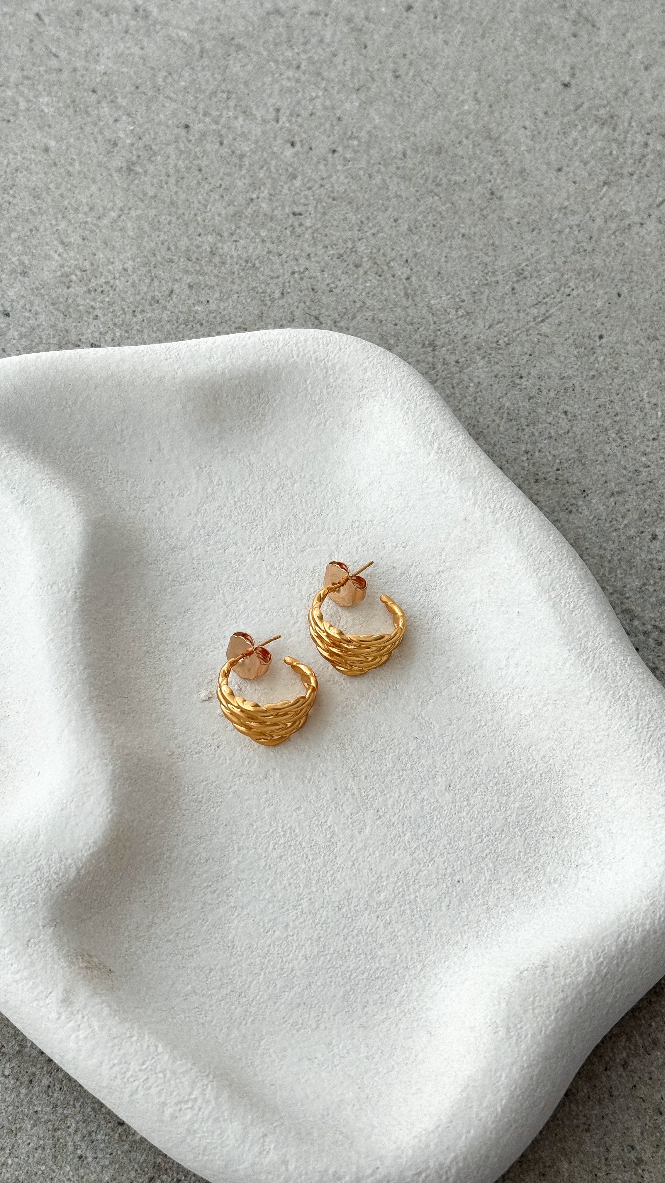 Twisted Multi Layer Hoop Earrings - Gold