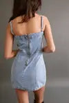 The Denim Strappy Mini Dress