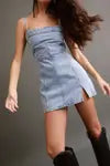 The Denim Strappy Mini Dress